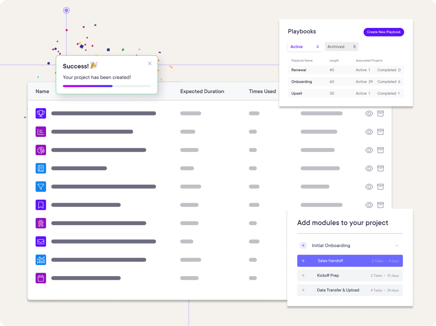 Product onramp project task management